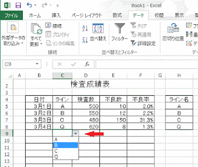 完成したプルダウンを使う