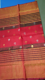 Uppada Brown color Silk Saree with small butta