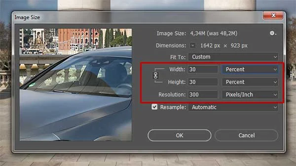 Perform the Operations to Resize the Image.