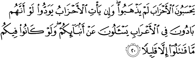 Surat Al Ahzab Ayat 20