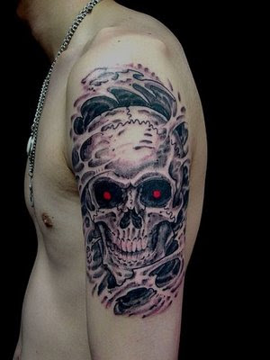 skull tattoos men arm