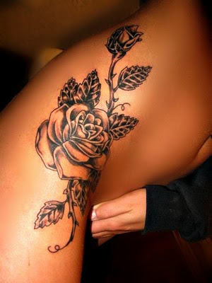 Pictures Of Roses In Black And White. Black and White Rose Tattoo by