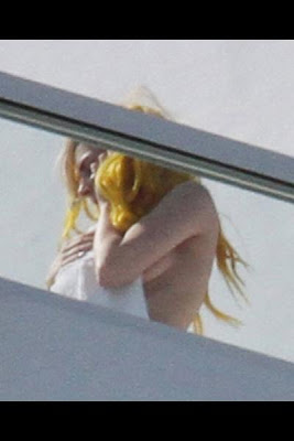 Lady Gaga Topless Balcony