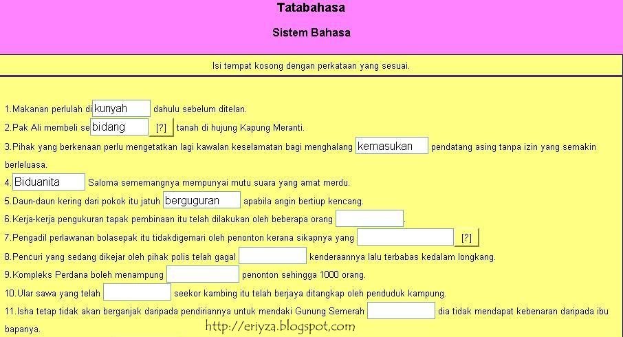 Permainan Online : Tatabahasa Tingkatan Satu  Kita 