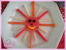 Fun food sun with fruits
