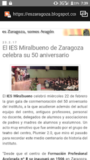 23/02/2017 Es Zaragoza - Somos Aragón - El IES Miralbueno celebra su 50 aniversario...