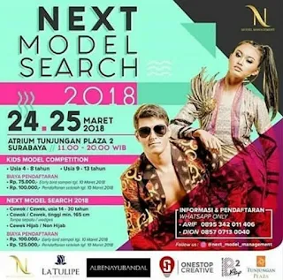 info open casting audisi next model search 2018 di surabaya