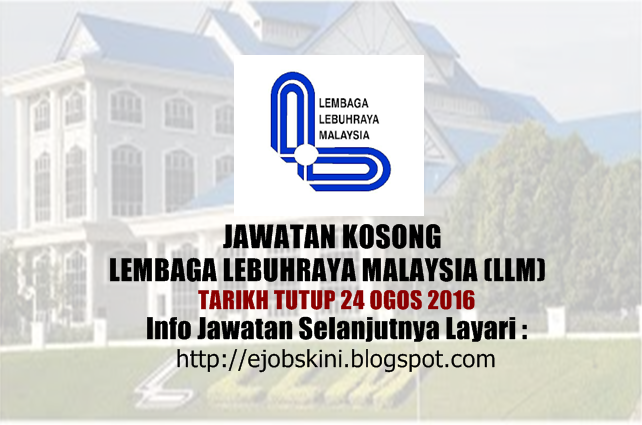 Jawatan Kosong Lembaga Lebuhraya Malaysia (LLM) - 24 Ogos 2016