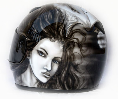 Beauty and the Wolf Airbrush Designs on Marushin Helmet 2