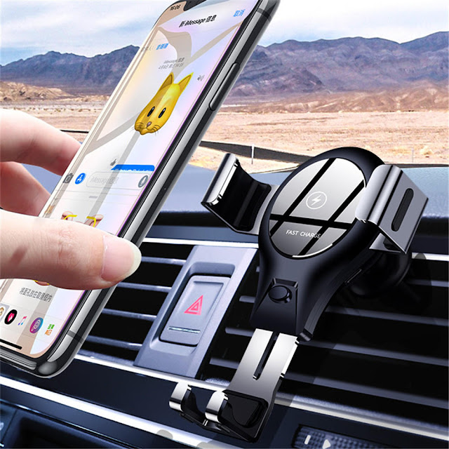 Joyroom 10W 5W Qi Wireless Charge Gravity Auto Lock Car Mount Air Vent Holder for iPhone Cell Phone