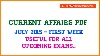 Current Affairs July 2015 PDF