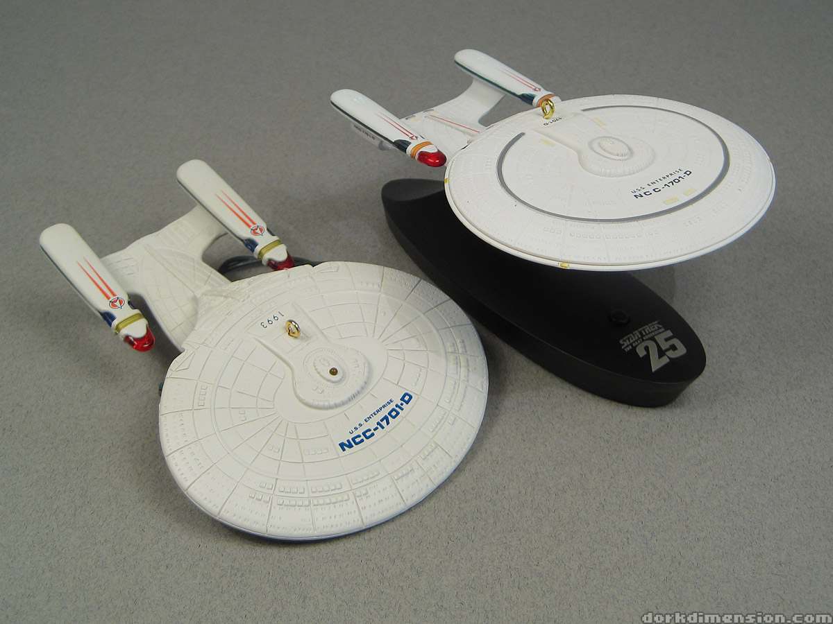 Dork Dimension: Toy Pix: Hallmark Enterprise D Ornament, Then and Now