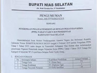 Pemkab Nias Selatan Buka Seleksi PPPK Tahap I Tahun 2019