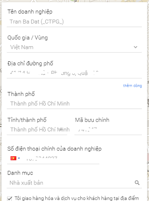 Thêm doanh nghiệp vào Google Maps