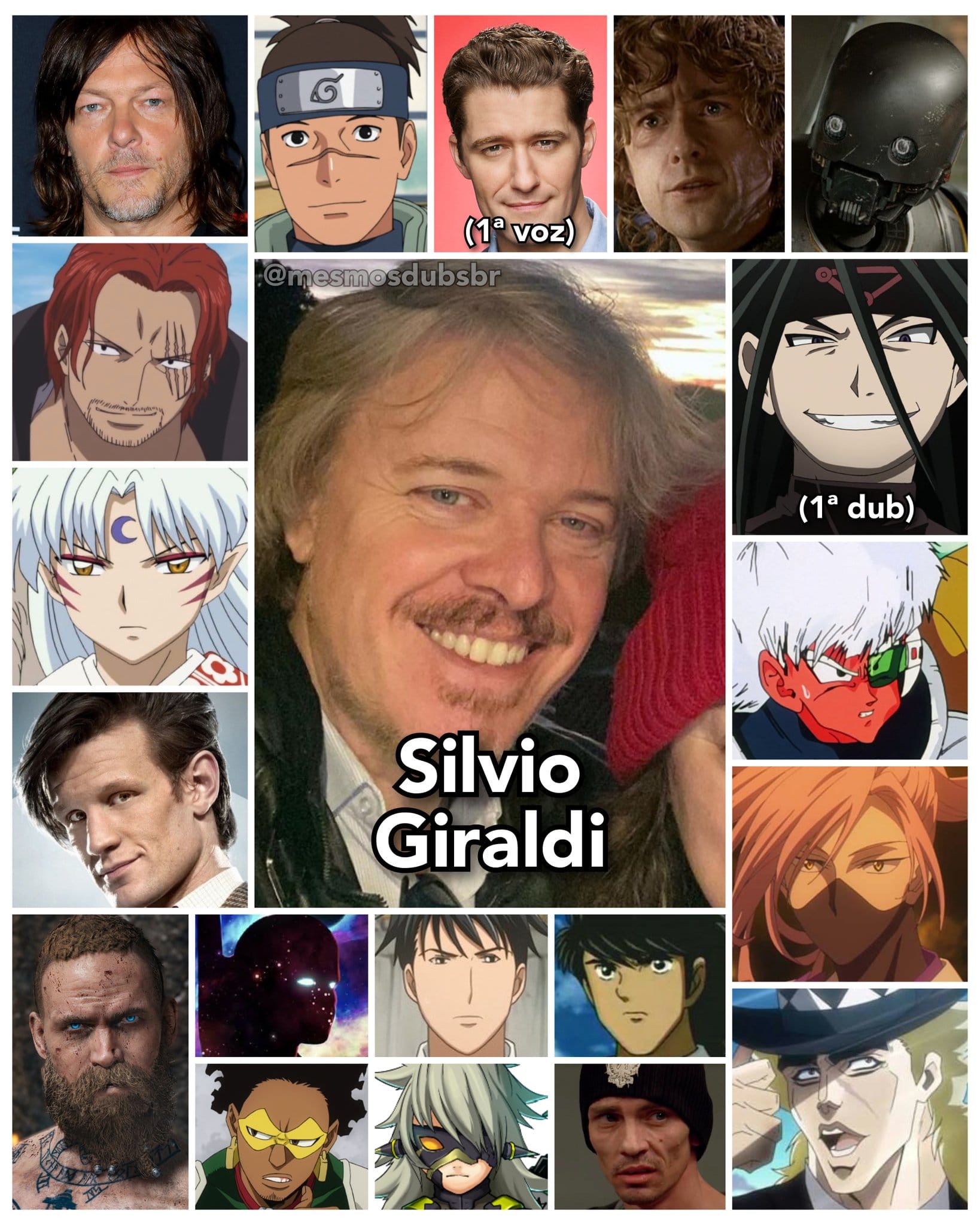 Dublador Silvio Giraldi Norman Reedus Daryl Dickinson Shanks One Piece Sesshomaru Inuyasha Doctor Who Naruto Mundo da Dublagem Elenco de Dublagem