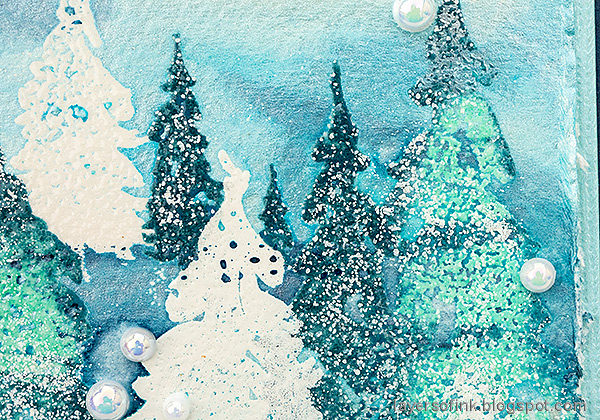 Layers of ink - Winter Forest Card by Anna-Karin Evaldsson.