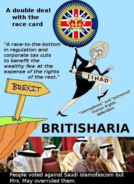 Is Mrs Theresa May digging a racist/sexist "British" sharia "empire" under the Brexit cliff?