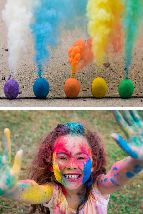 WOW the kids this summer and make chalk bombs!  This DIY sidewalk chalk activity could not be more fun. #chalkart #chalkpaint #chalkboms #smokeart #smokeboms #smokebomsdiy #sidewalkchalkart #sidewalkchalk #sidewalkchalkartideas #sidewalkchalkpaint #activitiesforkids #growingajeweledrose