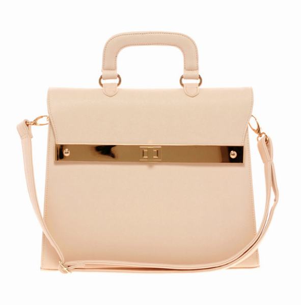 10 Best Top-Handle Bags For Summer 2013: Beige Asos Top-Handle Bag with Bar Lock Fitting