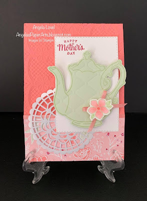 Stampin' Up! Tea Together easel card by Angela Lovel, Angela's PaperArts