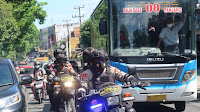 Patroli Gegana Ciptakan Kondisi Aman Di Wilayah Bandar Lampung Menjelang Pencoblosan