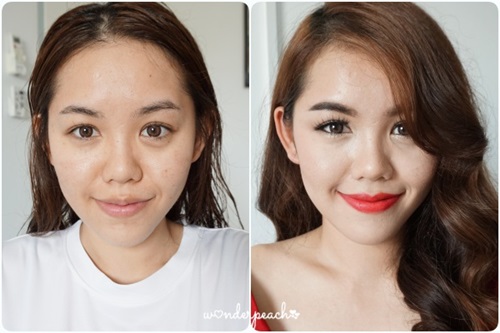 Nhan sắc trước và sau khi trang điểm của một cô gái Thái.