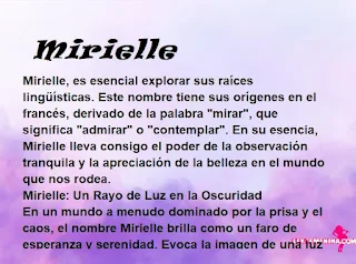 ▷ Significado del nombre Mirielle