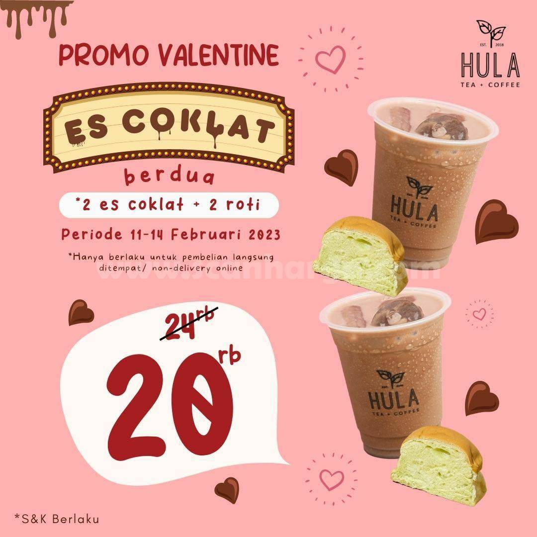 Promo HULA VALENTINE – 2 Es Coklat + 2 Roti cuma 20RB