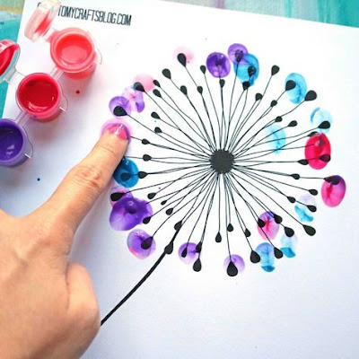 Ideas creativas - Pintando con dedo - flor