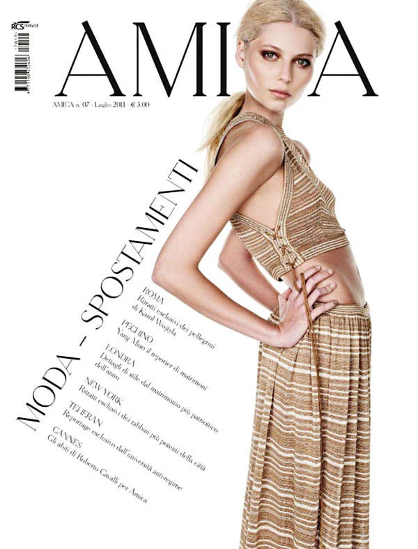 Vika Falileeva poses for Amica, July 2011