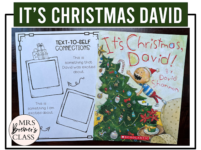 It's Christmas David book activities unit with literacy printables, reading companion activities, and lesson ideas for Kindergarten and First Grade