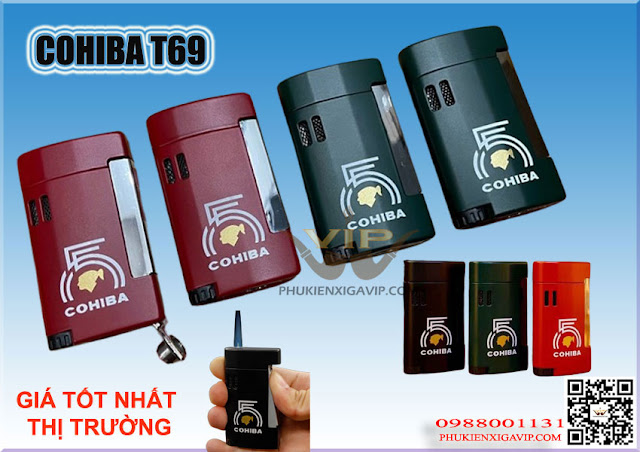 Bật lửa khò xì gà 1 tia kèm đục Cohiba T69