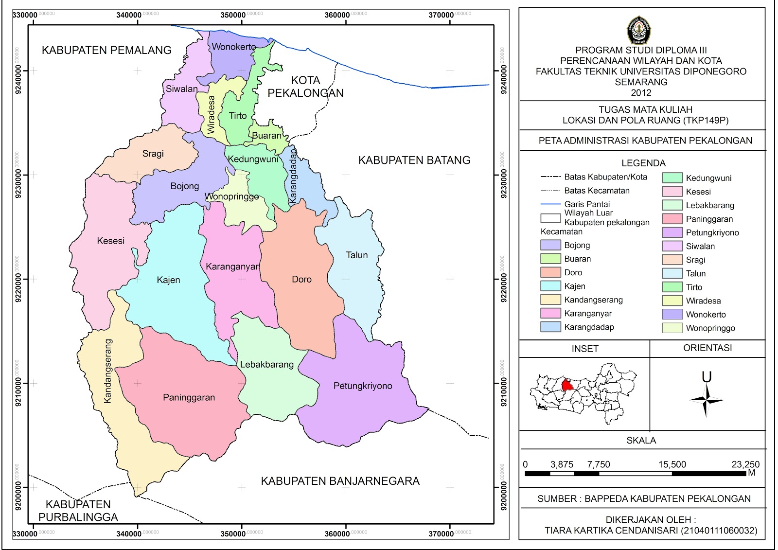 Peta Kabupaten  Pekalongan 