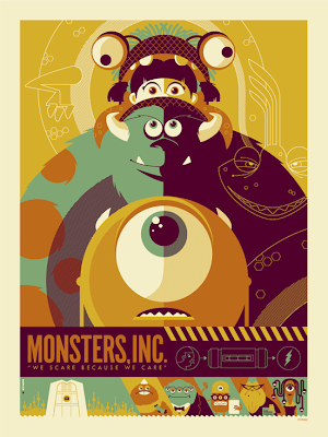 Mondo Pixar Screen Print Series - Monsters, Inc. Screen Print by Tom Whalen
