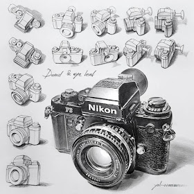 02-Nikon-camera-Pencil-Drawing-Tutorials-yol-ssam-www-designstack-co