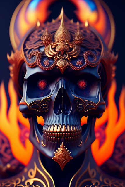 3D Demon King Skull Iphone Wallpaper