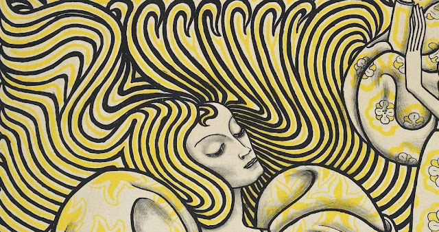 Woman with yellow and black hair. "Salad Oil Style" by Jan Toorop, 1894. Source: Public Domain Review.