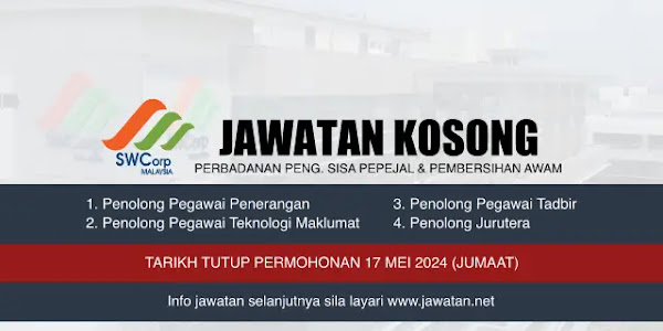 Jawatan Kosong SWCorp Malaysia Mei 2024