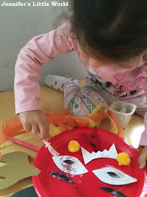 Chinese New Year simple paper plate dragon mask