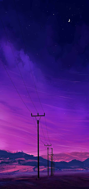 Sky, Night, Road, Anime, iPhone Wallpaper is a free high resolution image for Smartphone iPhone and mobile phone.