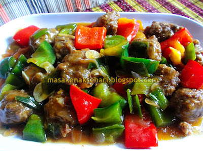 Resep Paprika Tumis Bola Bola Daging Sapi