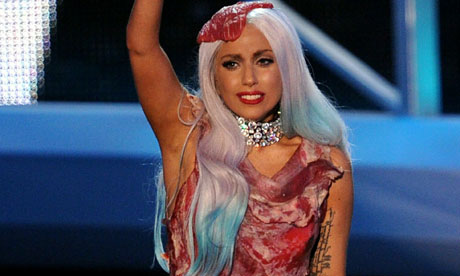 was lady gaga meat dress real. lady gaga meat dress real