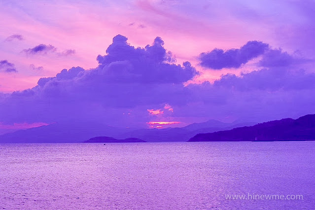 Purple psychology effect, purple sunset landscape photography pictures