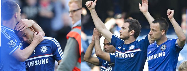 Ashley Cole, Frank Lampard and John Terry showed appreciation to fans after Chelsea's 0-0 draw on Sunday