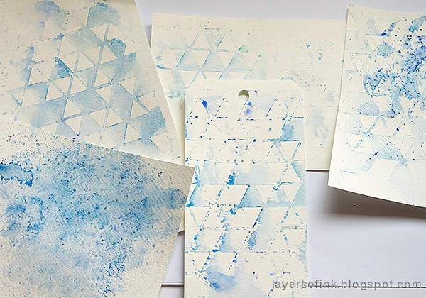 Layers of ink - Stencil and Scribble Sticks Background Tutorial by Anna-Karin Evaldsson. Stencil backgrounds.