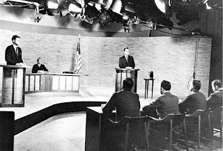 John F. Kennedy and Richard Nixon debate in 1960
