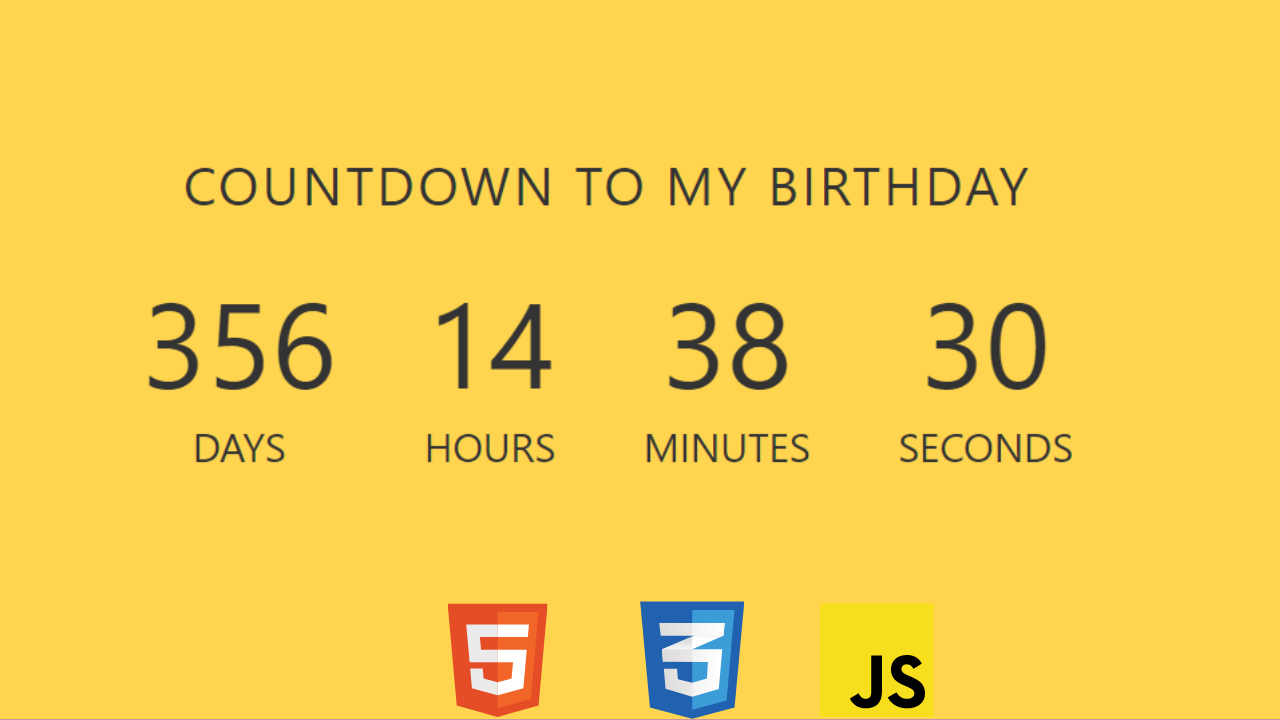 Simple Countdown Timer Using HTML JavaScript Code