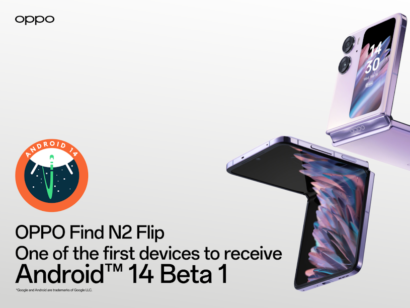 OPPO Find N2 Flip –One of the First Devices to Receive the Android 14 Beta 1 Update