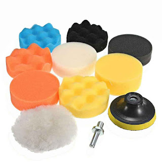 11Pcs Sponge Buffing Polishing Waxing Pad Kit Foam Polish Pad Set for Car Polisher Buffer with Drill Adapter Hown - store