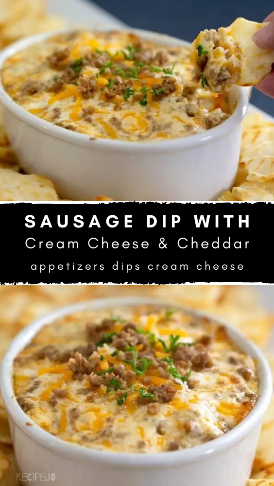 Sausage Dip With Cream Cheese & Cheddar